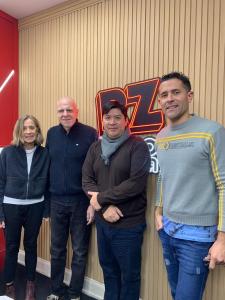 El Presidente del FreNAP Marcelo Puella junto al equipo del programa "El Arranque" de radio Zónica, 22 de mayo de 2026