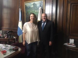 Marcelo Puella junto a la diputada de la Ciudad María Rosa Muiños